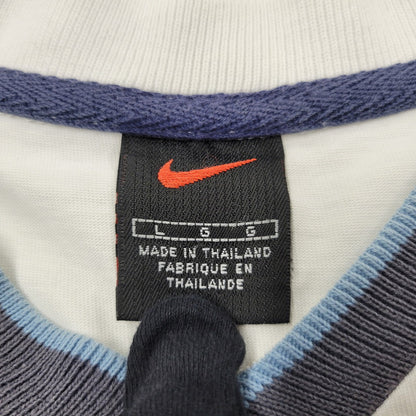 【中古品】【メンズ】 NIKE ナイキ 00S V NECK LOGO TEE Vネック ロゴTシャツ 刺繍 半袖 トップス 146-250325-ay-20-izu サイズ：L カラー：ホワイト 万代Net店