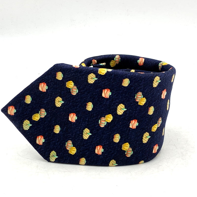 【中古品】【メンズ】 BVLGARI ブルガリ TURBAN SILK TIE ターバン シルク ネクタイ イタリア製 183-250324-as-15-izu カラー：ネイビー 万代Net店