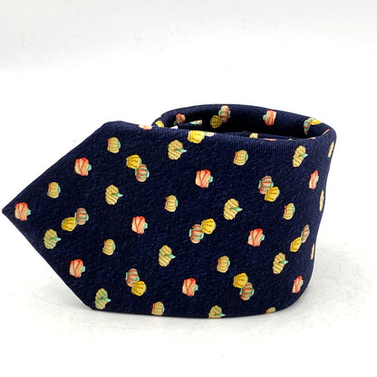 【中古品】【メンズ】 BVLGARI ブルガリ TURBAN SILK TIE ターバン シルク ネクタイ イタリア製 183-250324-as-15-izu カラー：ネイビー 万代Net店