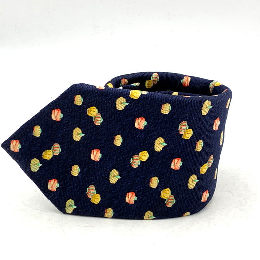 【中古品】【メンズ】 BVLGARI ブルガリ TURBAN SILK TIE ターバン シルク ネクタイ イタリア製 183-250324-as-15-izu カラー：ネイビー 万代Net店