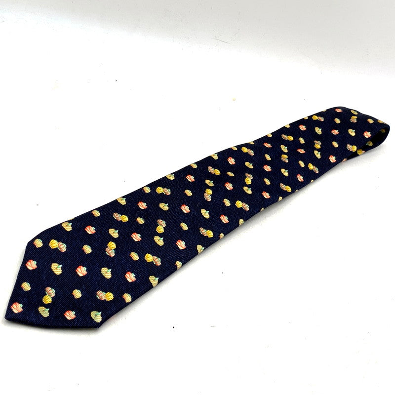 【中古品】【メンズ】 BVLGARI ブルガリ TURBAN SILK TIE ターバン シルク ネクタイ イタリア製 183-250324-as-15-izu カラー：ネイビー 万代Net店