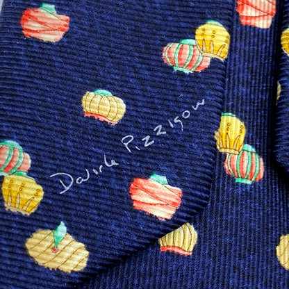 【中古品】【メンズ】 BVLGARI ブルガリ TURBAN SILK TIE ターバン シルク ネクタイ イタリア製 183-250324-as-15-izu カラー：ネイビー 万代Net店