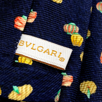 【中古品】【メンズ】 BVLGARI ブルガリ TURBAN SILK TIE ターバン シルク ネクタイ イタリア製 183-250324-as-15-izu カラー：ネイビー 万代Net店