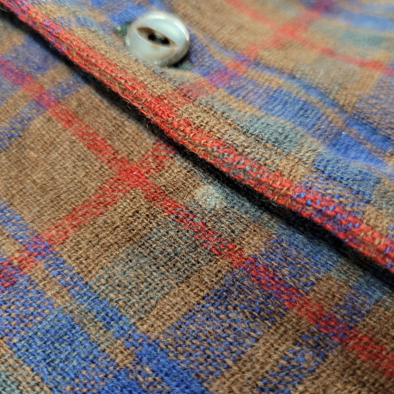 【現状渡し品】【メンズ】 JACK FROST LS WOOL CHECK SHIRT ジャックフロスト ウールチェックシャツ シェルボタン 長袖 トップス 146-250325-ay-09-izu カラー：ブラウン系 万代Net店