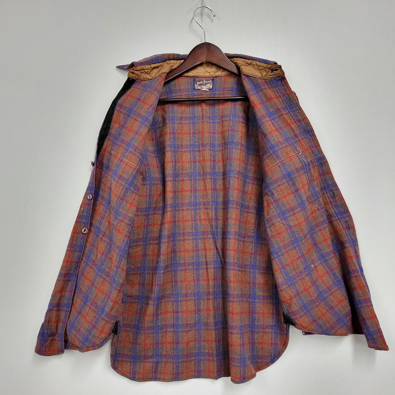 【現状渡し品】【メンズ】 JACK FROST LS WOOL CHECK SHIRT ジャックフロスト ウールチェックシャツ シェルボタン 長袖 トップス 146-250325-ay-09-izu カラー：ブラウン系 万代Net店
