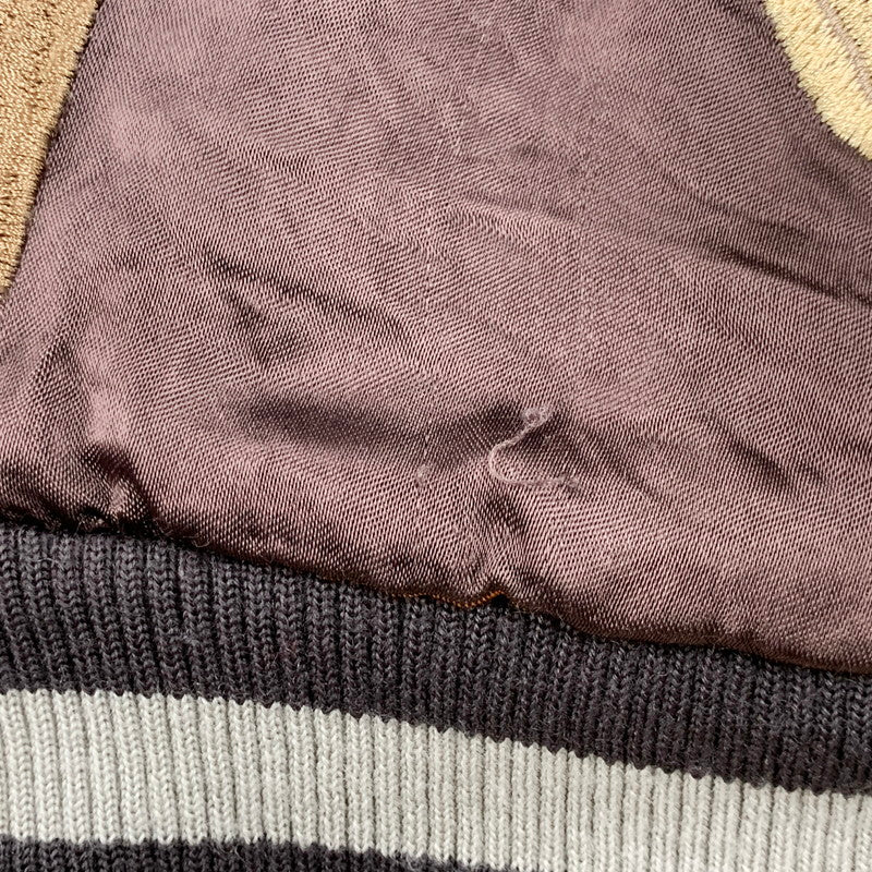 【中古品】【メンズ】 花旅楽団 桜ガシャ髑髏 × 月ガシャ髑髏 REVERSIBLE SOUVENIR JACKET リバーシブル 記念 ジャケット スカジャン アウター 145-250329-mm-6-izu サイズ：XL カラー：ブラック系/ブラウン系 万代Net店