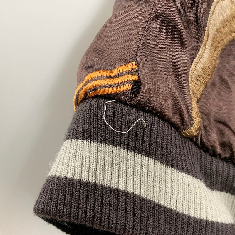 【中古品】【メンズ】 花旅楽団 桜ガシャ髑髏 × 月ガシャ髑髏 REVERSIBLE SOUVENIR JACKET リバーシブル 記念 ジャケット スカジャン アウター 145-250329-mm-6-izu サイズ：XL カラー：ブラック系/ブラウン系 万代Net店