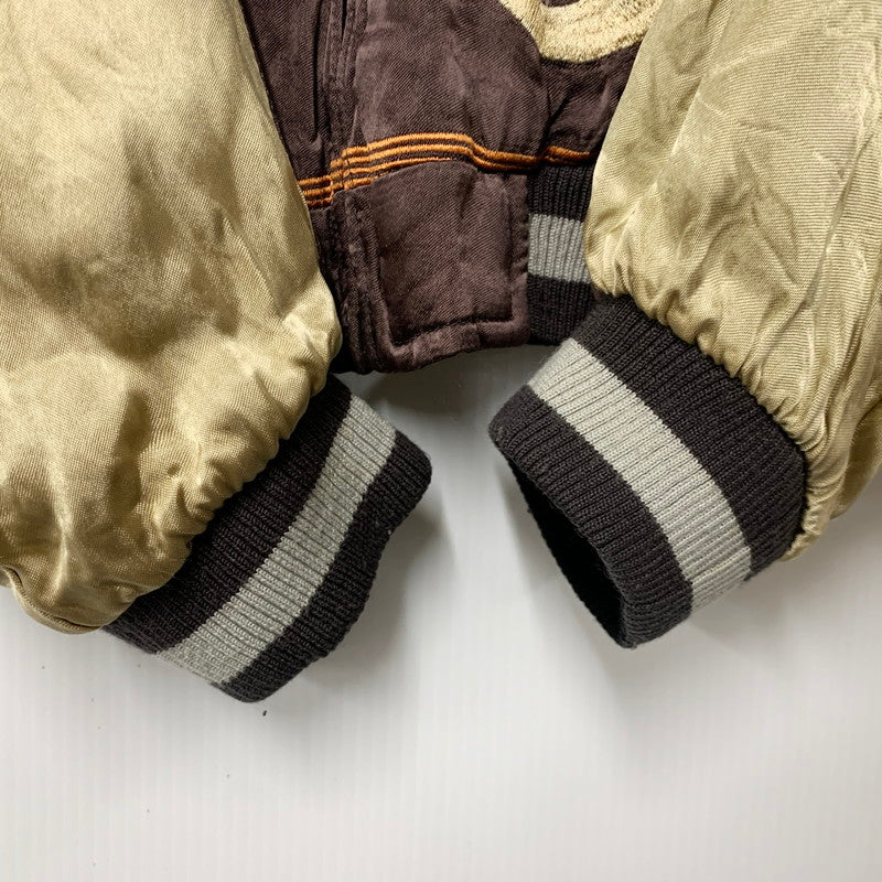 【中古品】【メンズ】 花旅楽団 桜ガシャ髑髏 × 月ガシャ髑髏 REVERSIBLE SOUVENIR JACKET リバーシブル 記念 ジャケット スカジャン アウター 145-250329-mm-6-izu サイズ：XL カラー：ブラック系/ブラウン系 万代Net店