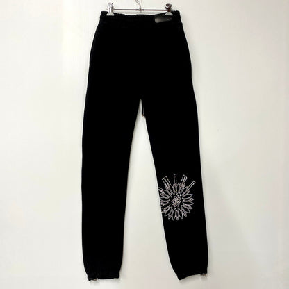 【中古美品】【メンズ】 AMIRI アミリ SR3KA0012SMRSTH0 国内正規 CRYSTAL STICK POKE SWEATPANTS クリスタルスティックポークスウェットパンツ ズボン ボトムス 152-250409-ma-04-izu サイズ：S カラー：BLACK 万代Net店