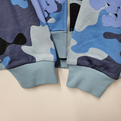 【中古美品】【メンズ】 DENIM TEARS デニムティアーズ BLUE CAMO COTTON WREATH ZIP HOODIE ブルー カモ コットン リース ジップ フーディー パーカー 長袖 トップス 142-250416-as-17-izu サイズ：L カラー：ブルー系 万代Net店