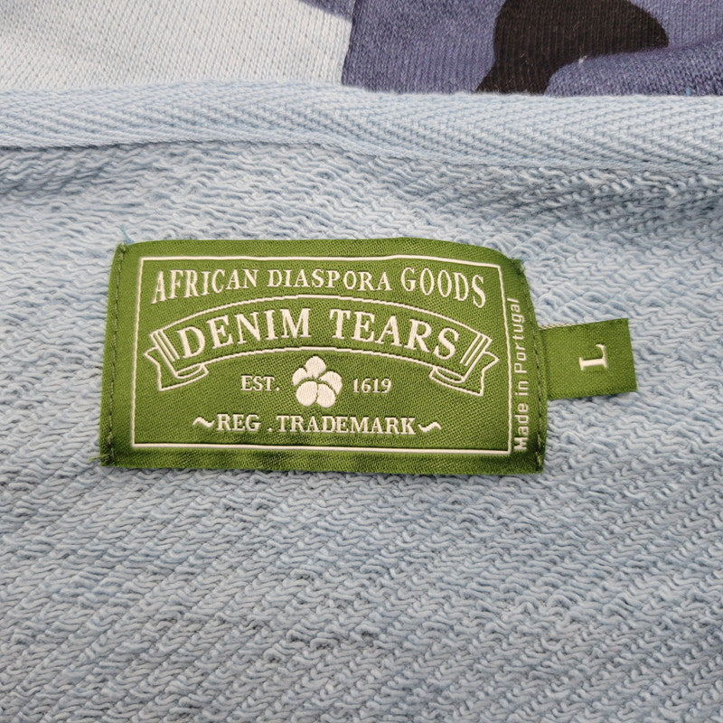 【中古美品】【メンズ】 DENIM TEARS デニムティアーズ BLUE CAMO COTTON WREATH ZIP HOODIE ブルー カモ コットン リース ジップ フーディー パーカー 長袖 トップス 142-250416-as-17-izu サイズ：L カラー：ブルー系 万代Net店