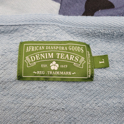 【中古美品】【メンズ】 DENIM TEARS デニムティアーズ BLUE CAMO COTTON WREATH ZIP HOODIE ブルー カモ コットン リース ジップ フーディー パーカー 長袖 トップス 142-250416-as-17-izu サイズ：L カラー：ブルー系 万代Net店