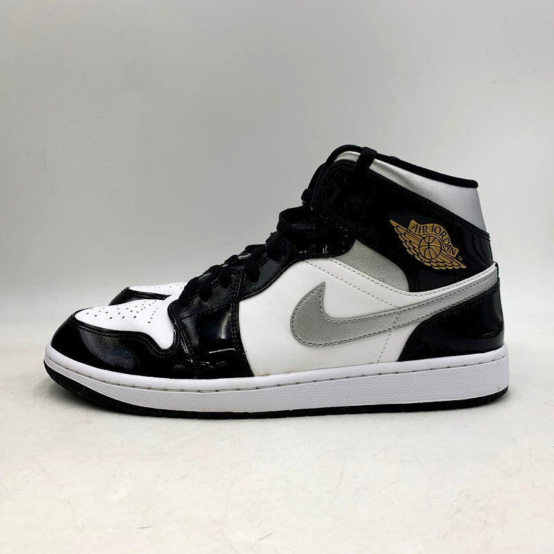 【中古品】【メンズ】 NIKE ナイキ AIR JORDAN 1 MID SE HV0789-010 エア ジョーダン 1 ミッド SE スニーカー シューズ 靴 160-250327-as-22-izu サイズ：28.5cm カラー：BLACK/METALLIC SILVER-WHITE 万代Net店