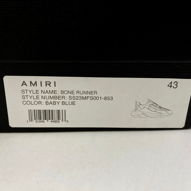 【中古美品】【メンズ】 AMIRI アミリ SRSS23MFS001-853 国内正規 BONE RUNNER ボーンランナー 靴 スニーカー シューズ 162-250409-ma-12-izu サイズ：43 カラー：BABY BLUE 万代Net店