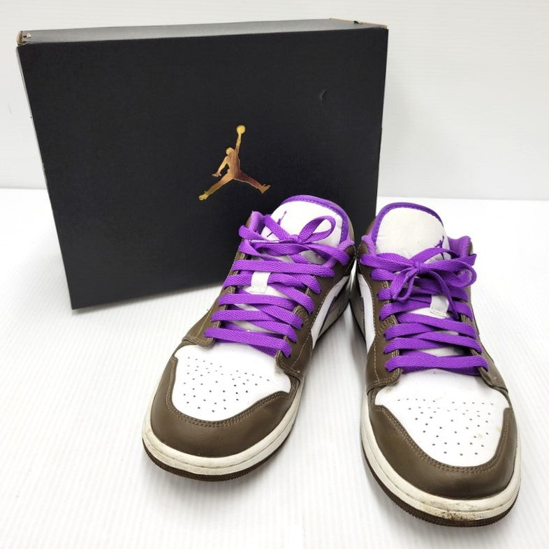 【中古品】【メンズ】 NIKE ナイキ AIR JORDAN 1 LOW 553558-215 エアジョーダン 1 ロー スニーカー シューズ 靴 160-250329-ay-08-izu サイズ：28cm カラー：PALOMINO/WILD BERRY-WHITE 万代Net店