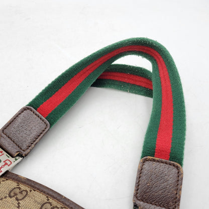 【現状渡し品】【メンズ/レディース】 GUCCI グッチ STRIPED PATTERN GG HORSE BIT TOTE BAG 145758 ストライプ GGパターン ホースビット トートバッグ カバン 鞄 180-250330-as-04-izu カラー：ブラウン 万代Net店