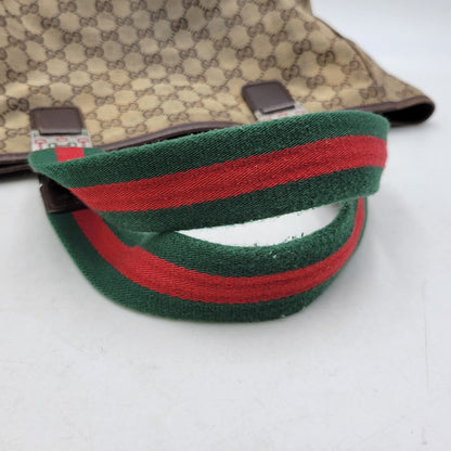 【現状渡し品】【メンズ/レディース】 GUCCI グッチ STRIPED PATTERN GG HORSE BIT TOTE BAG 145758 ストライプ GGパターン ホースビット トートバッグ カバン 鞄 180-250330-as-04-izu カラー：ブラウン 万代Net店
