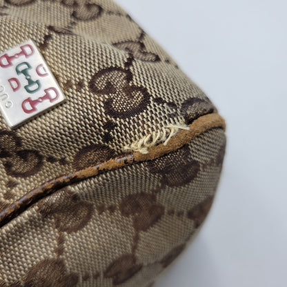 【現状渡し品】【メンズ/レディース】 GUCCI グッチ STRIPED PATTERN GG HORSE BIT TOTE BAG 145758 ストライプ GGパターン ホースビット トートバッグ カバン 鞄 180-250330-as-04-izu カラー：ブラウン 万代Net店