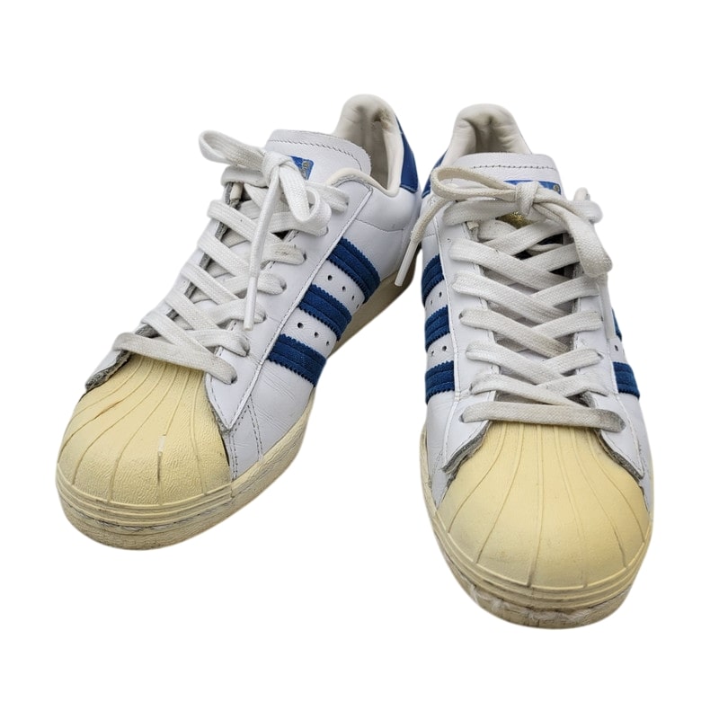 【中古品】【レディース】 adidas アディダス SUPER STAR 80S G61068 スーパースター スニーカー シューズ 靴 166-250331-as-29-izu サイズ：22.5cm カラー：WHITE/BLUE 万代Net店