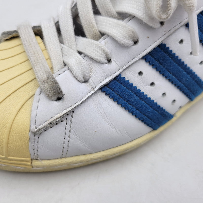 【中古品】【レディース】 adidas アディダス SUPER STAR 80S G61068 スーパースター スニーカー シューズ 靴 166-250331-as-29-izu サイズ：22.5cm カラー：WHITE/BLUE 万代Net店