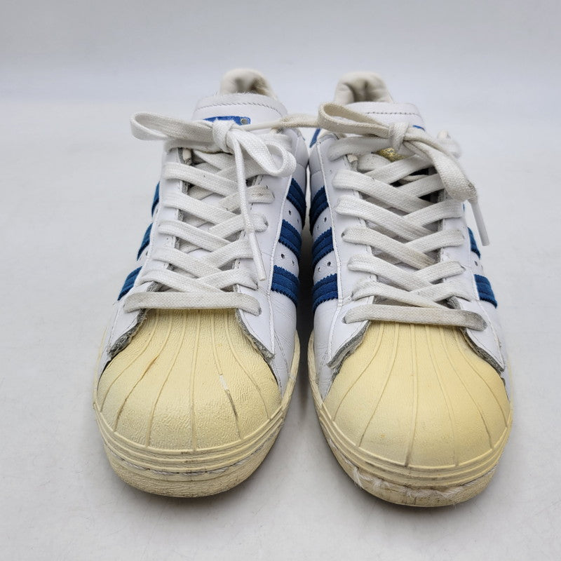 【中古品】【レディース】 adidas アディダス SUPER STAR 80S G61068 スーパースター スニーカー シューズ 靴 166-250331-as-29-izu サイズ：22.5cm カラー：WHITE/BLUE 万代Net店