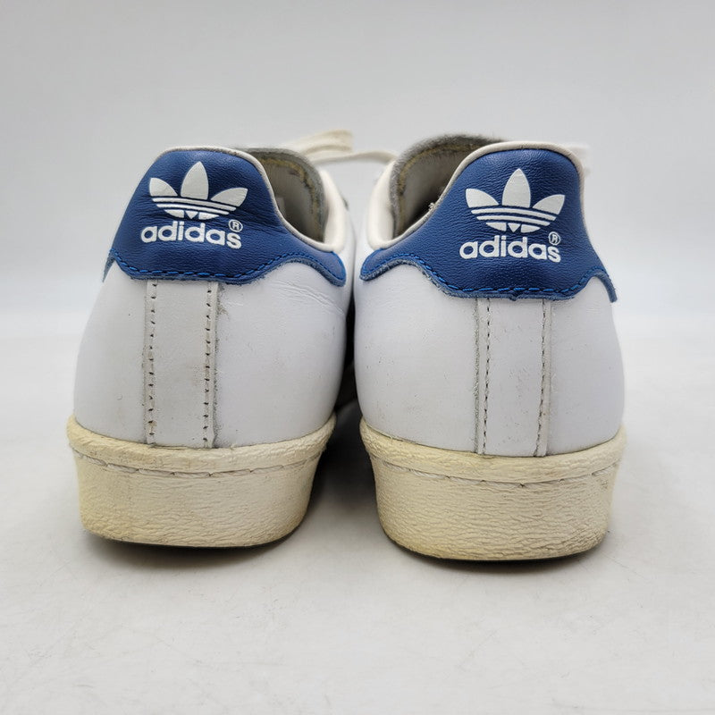 【中古品】【レディース】 adidas アディダス SUPER STAR 80S G61068 スーパースター スニーカー シューズ 靴 166-250331-as-29-izu サイズ：22.5cm カラー：WHITE/BLUE 万代Net店