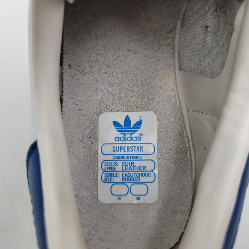 【中古品】【レディース】 adidas アディダス SUPER STAR 80S G61068 スーパースター スニーカー シューズ 靴 166-250331-as-29-izu サイズ：22.5cm カラー：WHITE/BLUE 万代Net店