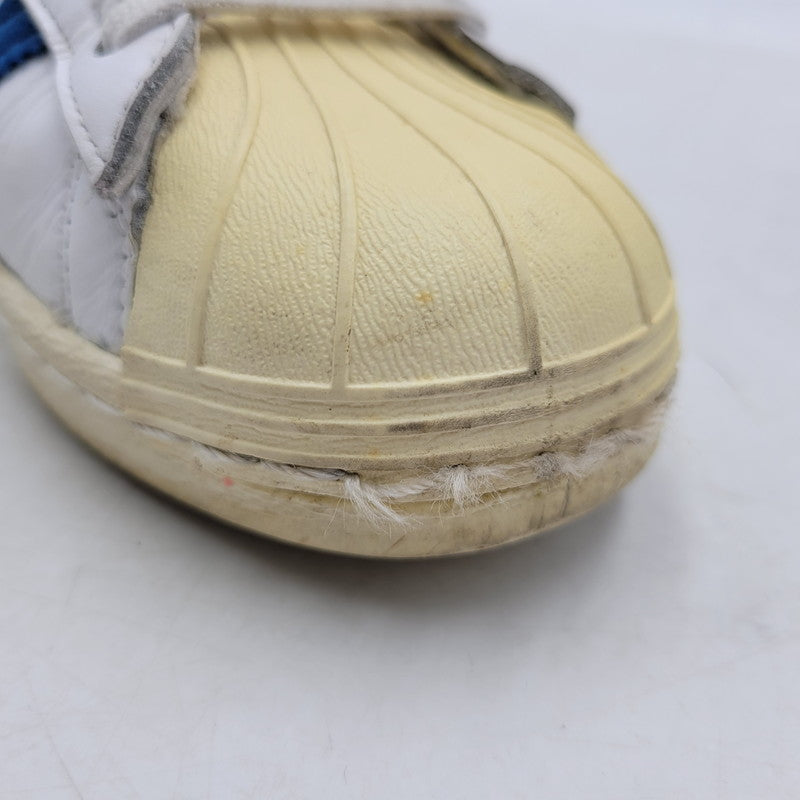 【中古品】【レディース】 adidas アディダス SUPER STAR 80S G61068 スーパースター スニーカー シューズ 靴 166-250331-as-29-izu サイズ：22.5cm カラー：WHITE/BLUE 万代Net店