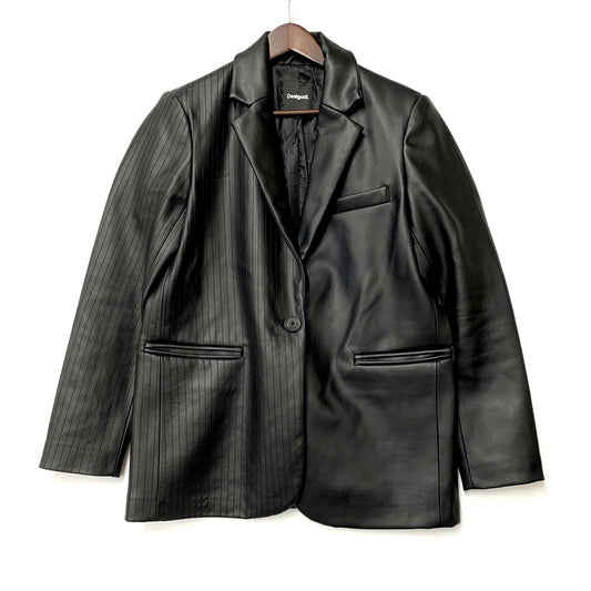 【中古品】【レディース】 DESIGUAL デシグアル 23WWEWBB FAUX LEATHER JACKET フェイクレザージャケット アウター 長袖 169-250406-ma-05-izu サイズ：M カラー：黒 万代Net店