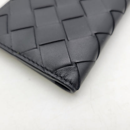 【中古品】【メンズ/レディース】 BOTTEGAVENETA ボッテガヴェネタ INTRECCIATO SLIM FLAP CARD CASE イントレチャート スリム フラップカードケース 181-250404-as-05-izu カラー：ブラック 万代Net店