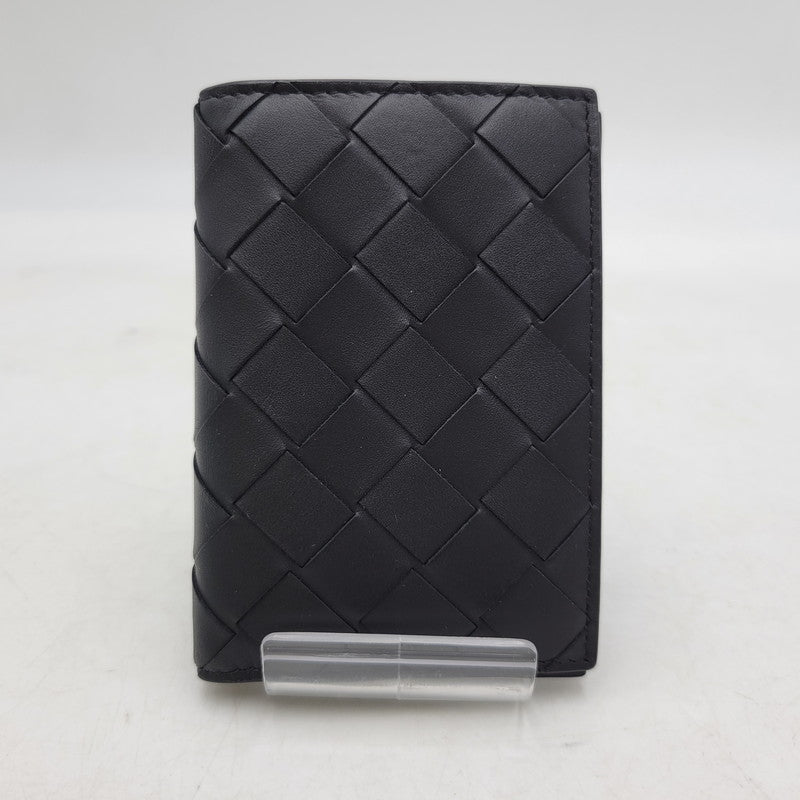 【中古品】【メンズ/レディース】 BOTTEGAVENETA ボッテガヴェネタ INTRECCIATO SLIM FLAP CARD CASE イントレチャート スリム フラップカードケース 181-250404-as-05-izu カラー：ブラック 万代Net店