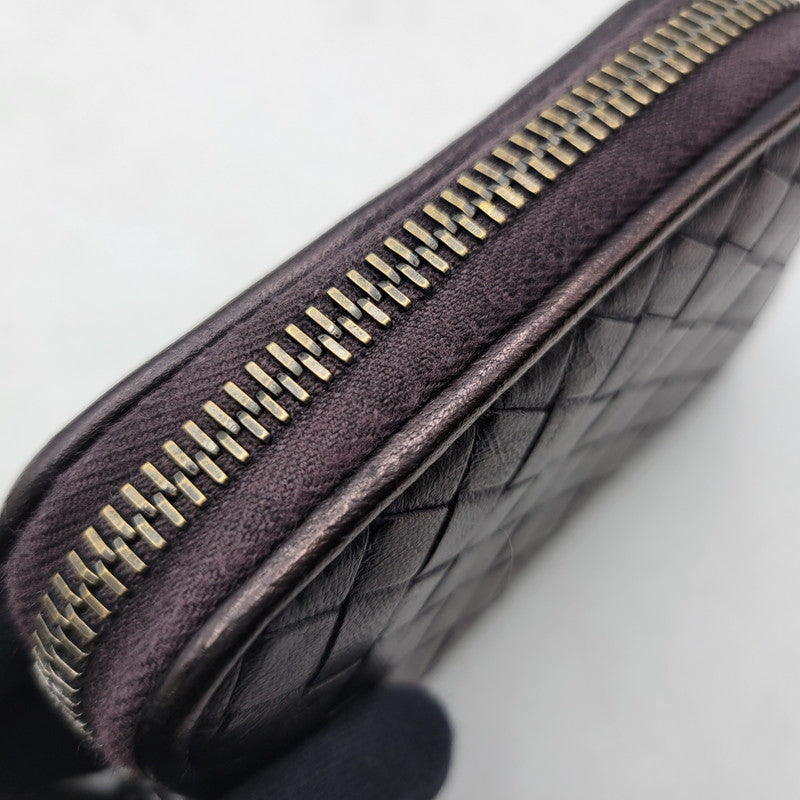 【中古品】【メンズ/レディース】 BOTTEGAVENETA ボッテガヴェネタ INTRECCIATO ZIP AROUND COIN CASE イントレチャート ジップアラウンド コインケース 小銭入れ 財布 181-250404-as-06-izu カラー：ブラウン 万代Net店