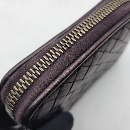 【中古品】【メンズ/レディース】 BOTTEGAVENETA ボッテガヴェネタ INTRECCIATO ZIP AROUND COIN CASE イントレチャート ジップアラウンド コインケース 小銭入れ 財布 181-250404-as-06-izu カラー：ブラウン 万代Net店