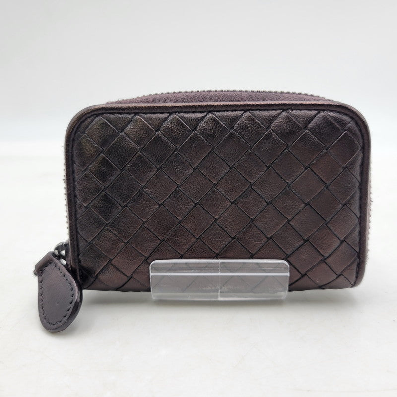 【中古品】【メンズ/レディース】 BOTTEGAVENETA ボッテガヴェネタ INTRECCIATO ZIP AROUND COIN CASE イントレチャート ジップアラウンド コインケース 小銭入れ 財布 181-250404-as-06-izu カラー：ブラウン 万代Net店