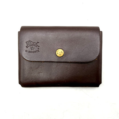 【中古品】【メンズ/レディース】 IL BISONTE イルビゾンテ LEATHER COIN CASE レザーコインケース 小銭入れ 201-250411-as-16-izu カラー：ブラウン 万代Net店