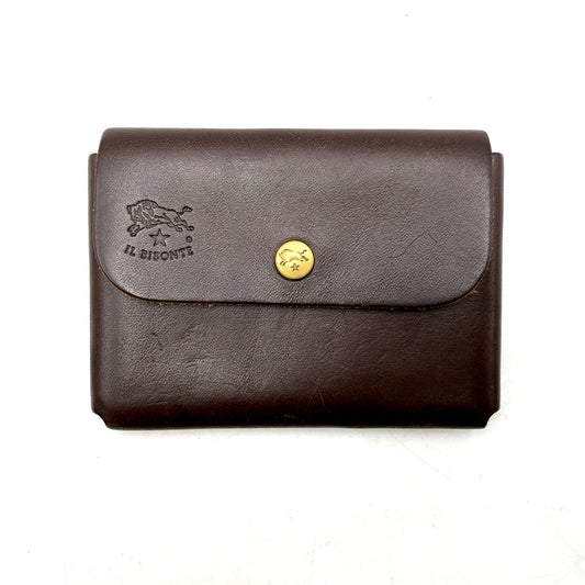 【中古品】【メンズ/レディース】 IL BISONTE イルビゾンテ LEATHER COIN CASE レザーコインケース 小銭入れ 201-250411-as-16-izu カラー：ブラウン 万代Net店