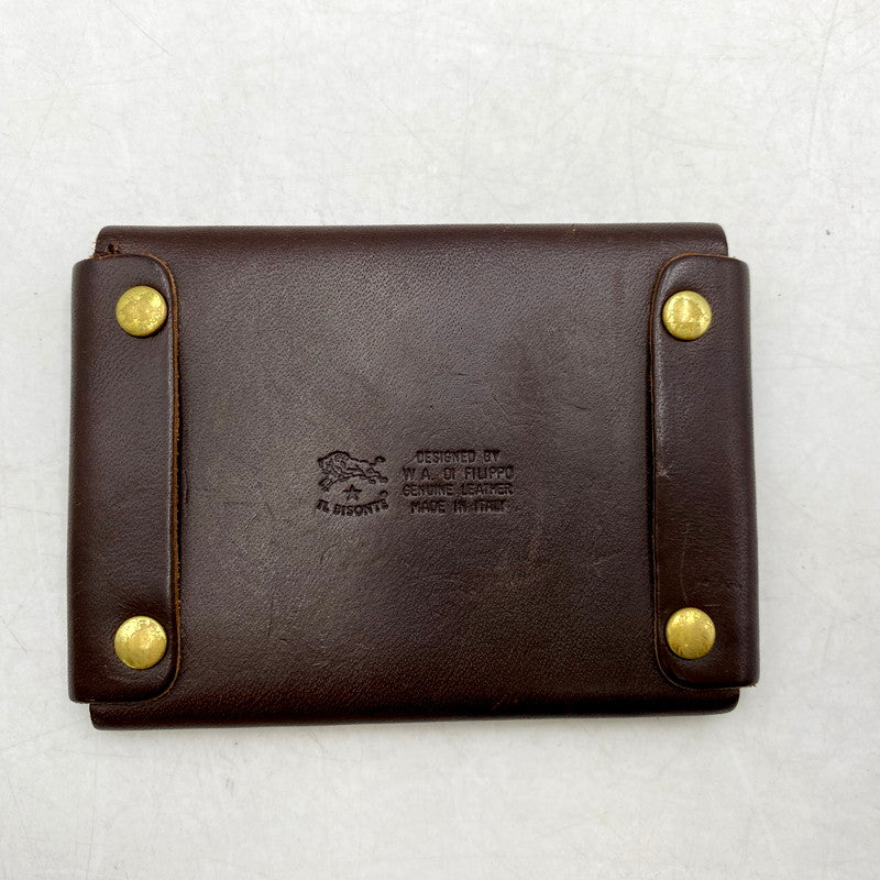 【中古品】【メンズ/レディース】 IL BISONTE イルビゾンテ LEATHER COIN CASE レザーコインケース 小銭入れ 201-250411-as-16-izu カラー：ブラウン 万代Net店