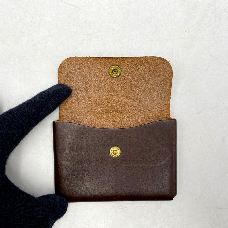 【中古品】【メンズ/レディース】 IL BISONTE イルビゾンテ LEATHER COIN CASE レザーコインケース 小銭入れ 201-250411-as-16-izu カラー：ブラウン 万代Net店