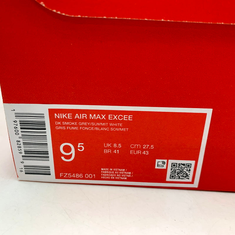 【中古美品】【メンズ】 NIKE ナイキ AIR MAX EXCEE FZ5486-001 エア マックス エクシー スニーカー シューズ 靴 160-250405-as-26-izu サイズ：27.5cm カラー：DK SMOKE GREY/SUMMIT WHITE 万代Net店