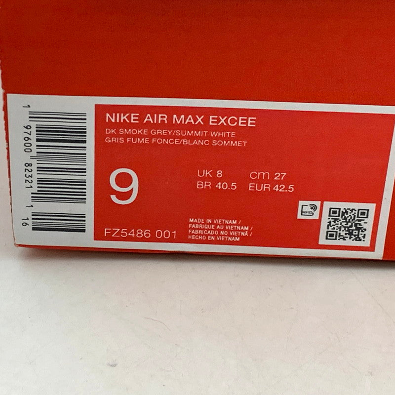 【中古美品】【メンズ】 NIKE ナイキ AIR MAX EXCEE FZ5486-001 エア マックス エクシー スニーカー シューズ 靴 160-250405-as-28-izu サイズ：27cm カラー：DK SMOKE GREY/SUMMIT WHITE 万代Net店