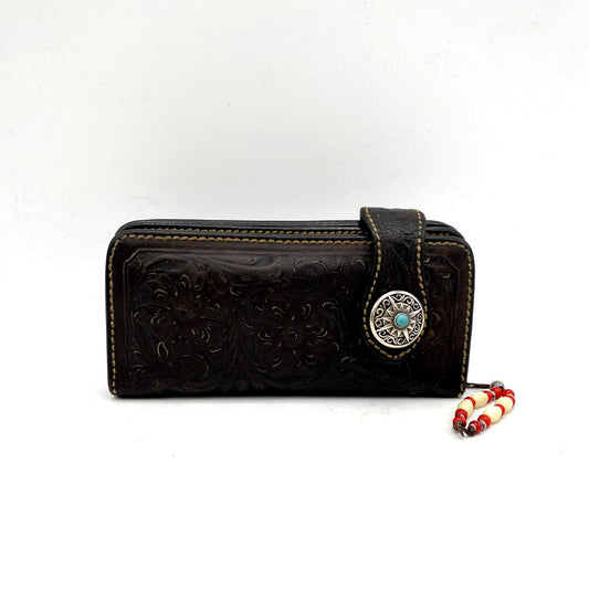 【現状渡し品】【メンズ/レディース】 SAAD サード BIKERS LEATHER WALLET バイカーズ レザー ウォレット 長財布 200-250411-as-19-izu カラー：ブラウン 万代Net店