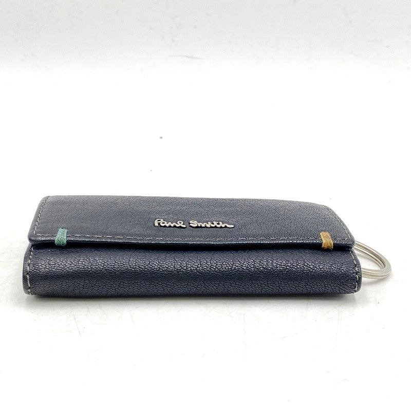 【中古品】【メンズ/レディース】 Paul Smith ポール・スミス GOAT SKIN KEY CASE ゴートスキン キーケース 4連 小物 201-250415-as-12-izu カラー：ブラック 万代Net店