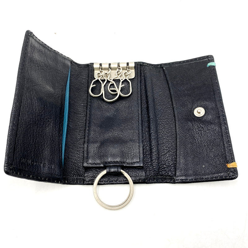 【中古品】【メンズ/レディース】 Paul Smith ポール・スミス GOAT SKIN KEY CASE ゴートスキン キーケース 4連 小物 201-250415-as-12-izu カラー：ブラック 万代Net店