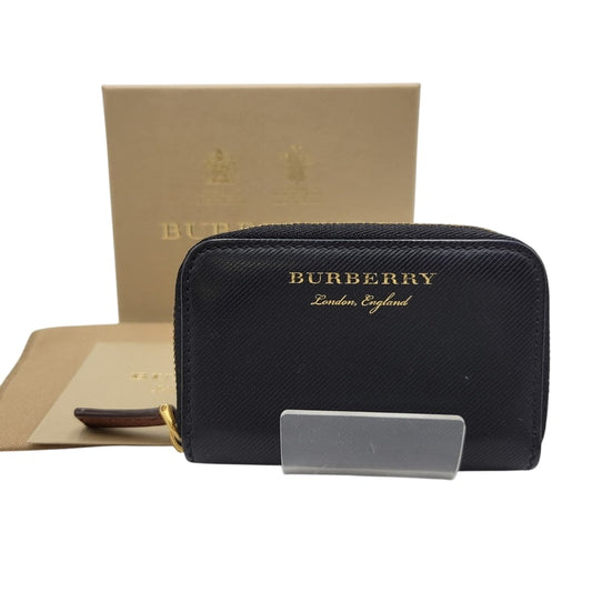 【中古品】【メンズ/レディース】 BURBERRY バーバリー LEATHER COIN PURSE レザーコインケース 財布 サイフ ウォレット 181-250408-ay-22-izu カラー：ブラック 万代Net店