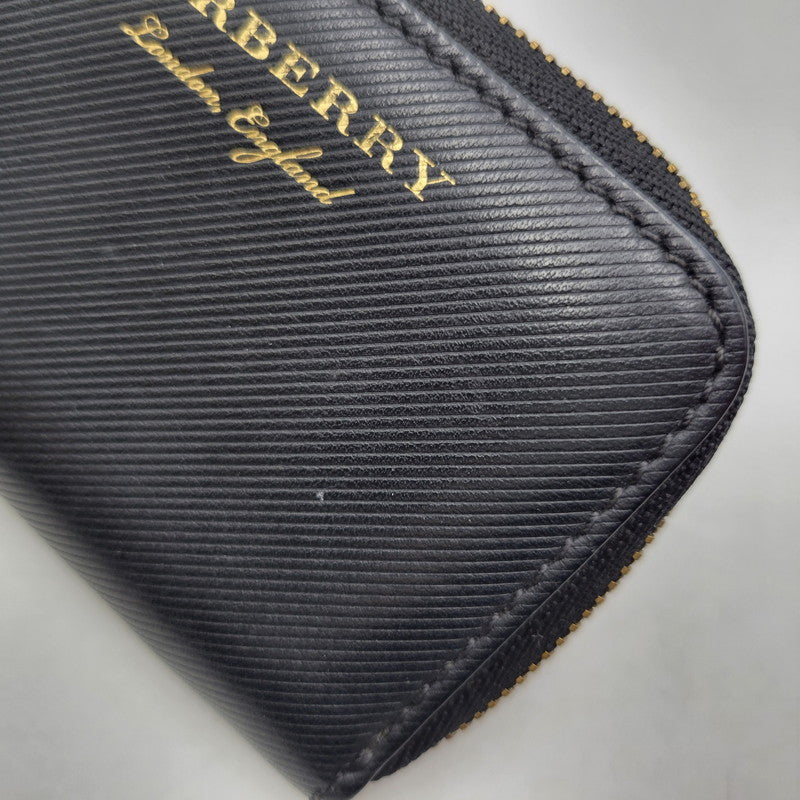 【中古品】【メンズ/レディース】 BURBERRY バーバリー LEATHER COIN PURSE レザーコインケース 財布 サイフ ウォレット 181-250408-ay-22-izu カラー：ブラック 万代Net店
