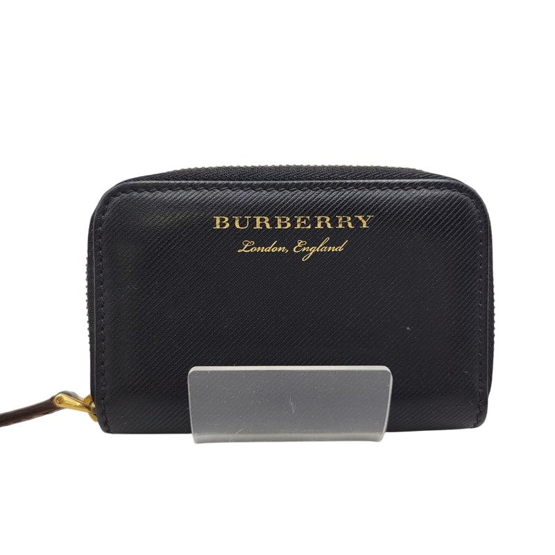 【中古品】【メンズ/レディース】 BURBERRY バーバリー LEATHER COIN PURSE レザーコインケース 財布 サイフ ウォレット 181-250408-ay-22-izu カラー：ブラック 万代Net店