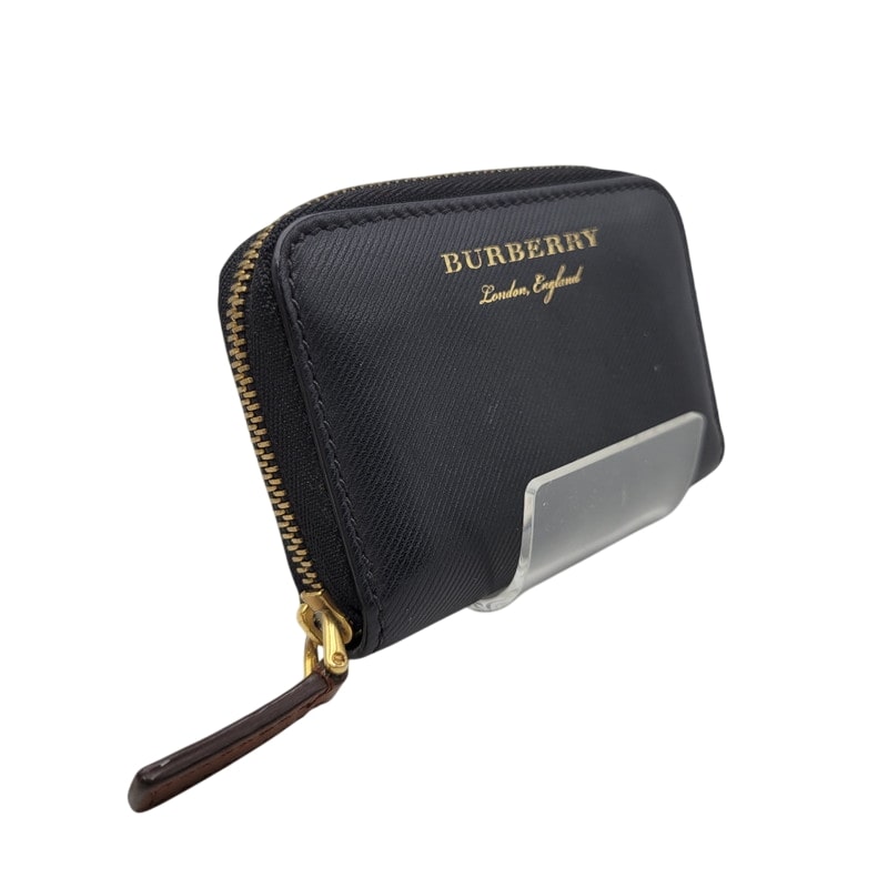 【中古品】【メンズ/レディース】 BURBERRY バーバリー LEATHER COIN PURSE レザーコインケース 財布 サイフ ウォレット 181-250408-ay-22-izu カラー：ブラック 万代Net店