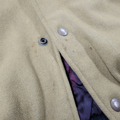 【現状渡し品】【メンズ】 USED HOLLYWOOD MOVE VERSITY JACKET ユーズド バーシティジャケット スタジャン 袖レザー ロゴ 刺繍 アウター 146-250408-ay-02-izu サイズ：F カラー：ブラウン×ブラック 万代Net店