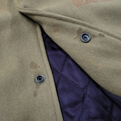 【現状渡し品】【メンズ】 USED HOLLYWOOD MOVE VERSITY JACKET ユーズド バーシティジャケット スタジャン 袖レザー ロゴ 刺繍 アウター 146-250408-ay-02-izu サイズ：F カラー：ブラウン×ブラック 万代Net店