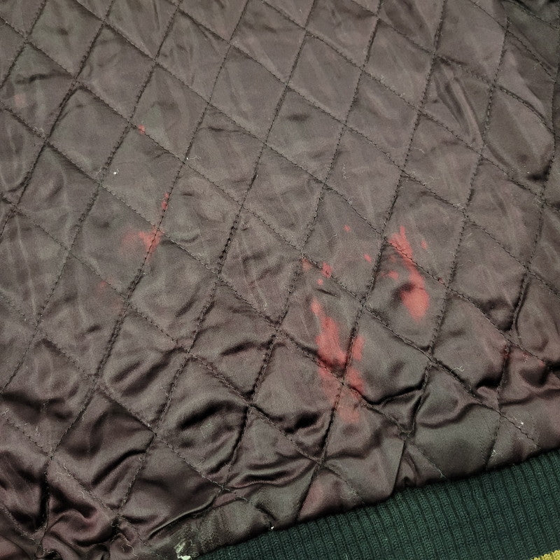 【現状渡し品】【メンズ】 USED HOLLYWOOD MOVE VERSITY JACKET ユーズド バーシティジャケット スタジャン 袖レザー ロゴ 刺繍 アウター 146-250408-ay-02-izu サイズ：F カラー：ブラウン×ブラック 万代Net店